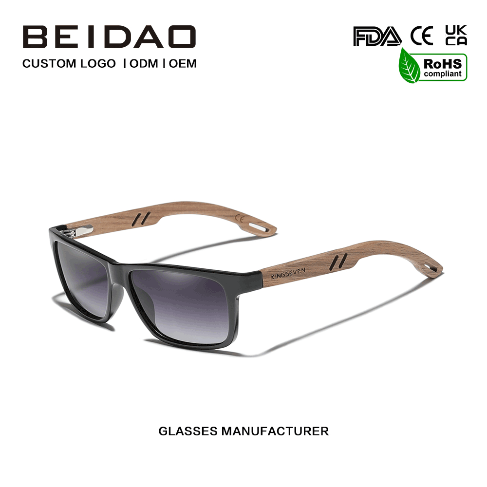Classic Black Walnut TR90 Frame Sunglasses for Men Women