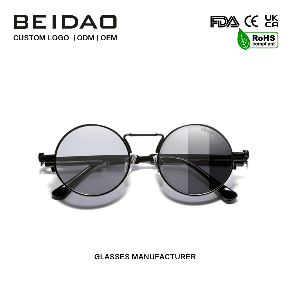 Designer Color change Polarized Vintage Metal Sunglasses