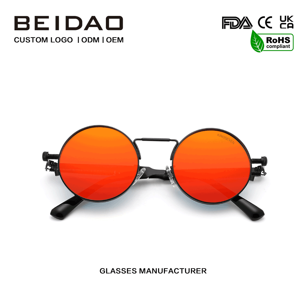 Designer Red UV400 Protection Polarized  Metal Frame Sunglasses