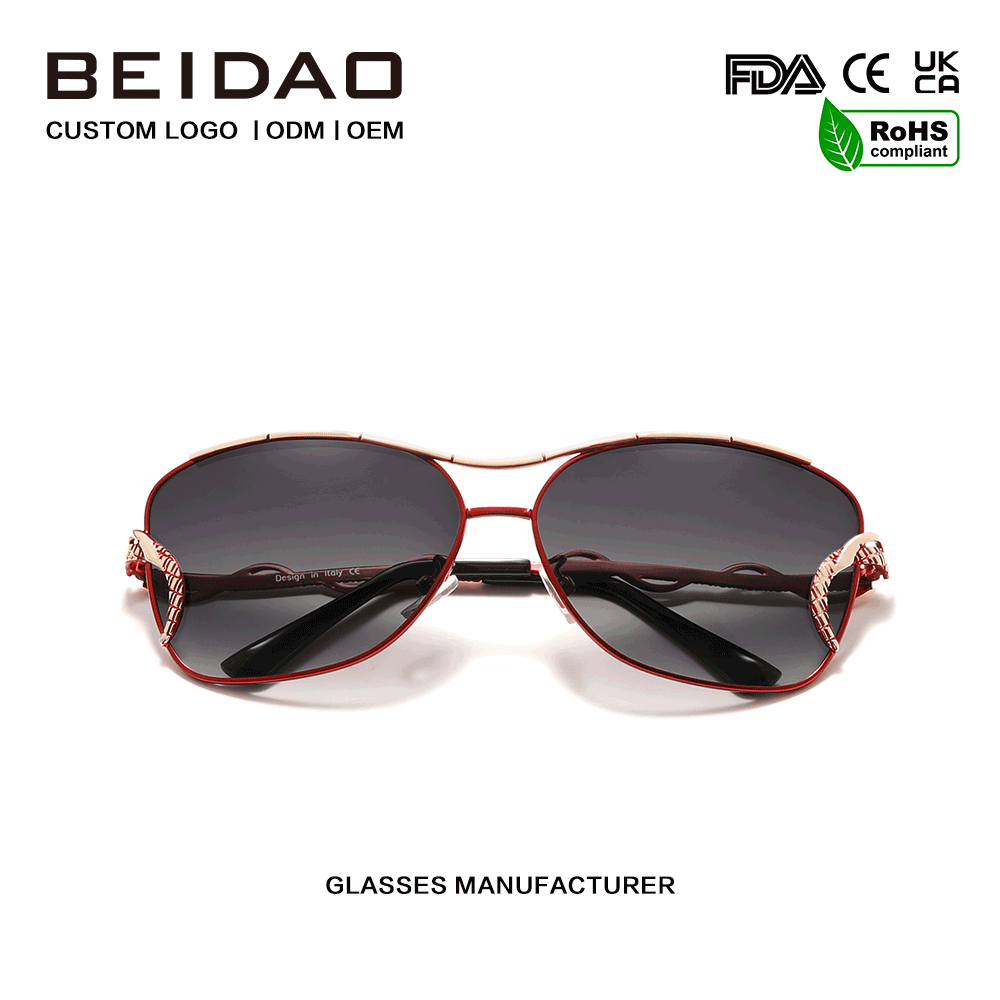 Elegant Vintage Full Rim Gradient Polarized Sunglasses for Women