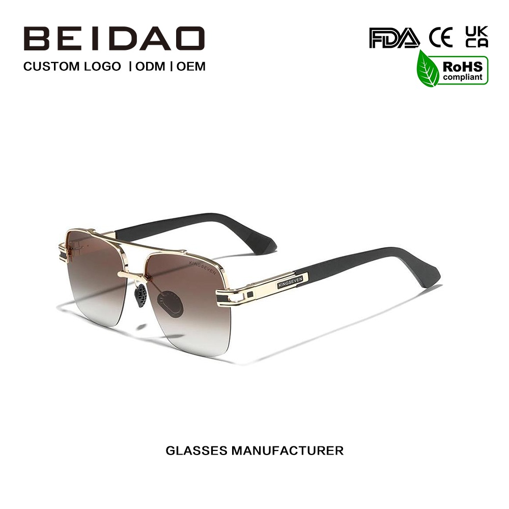 Gold Brown Gradient Polarized Sunglasses