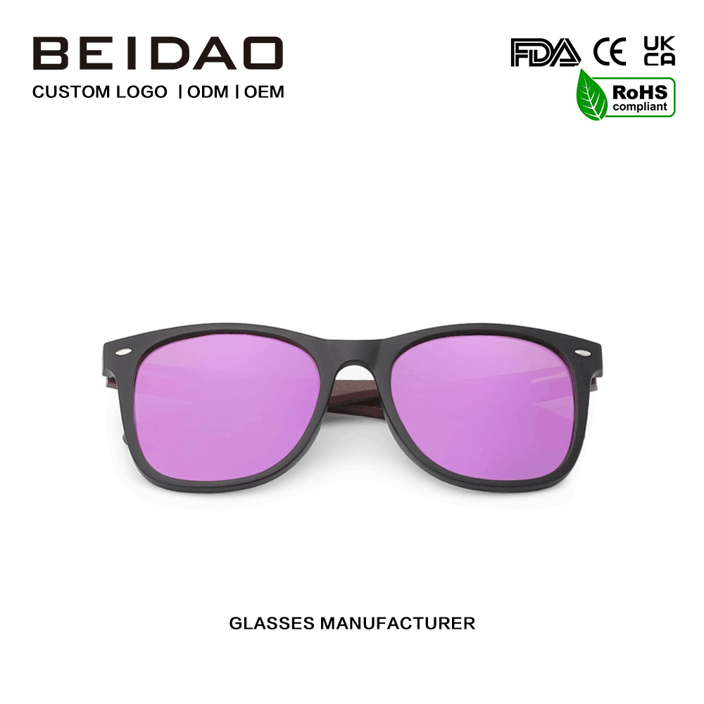 Hot Selling Purple Wooden High Quality Walnut Sunglasses Driving