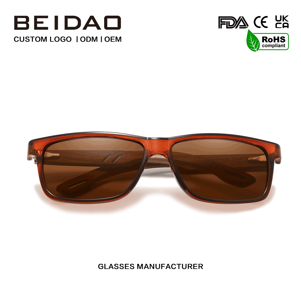 Hot Selling Walnut TR90 Frame Sunglasses for Men Women