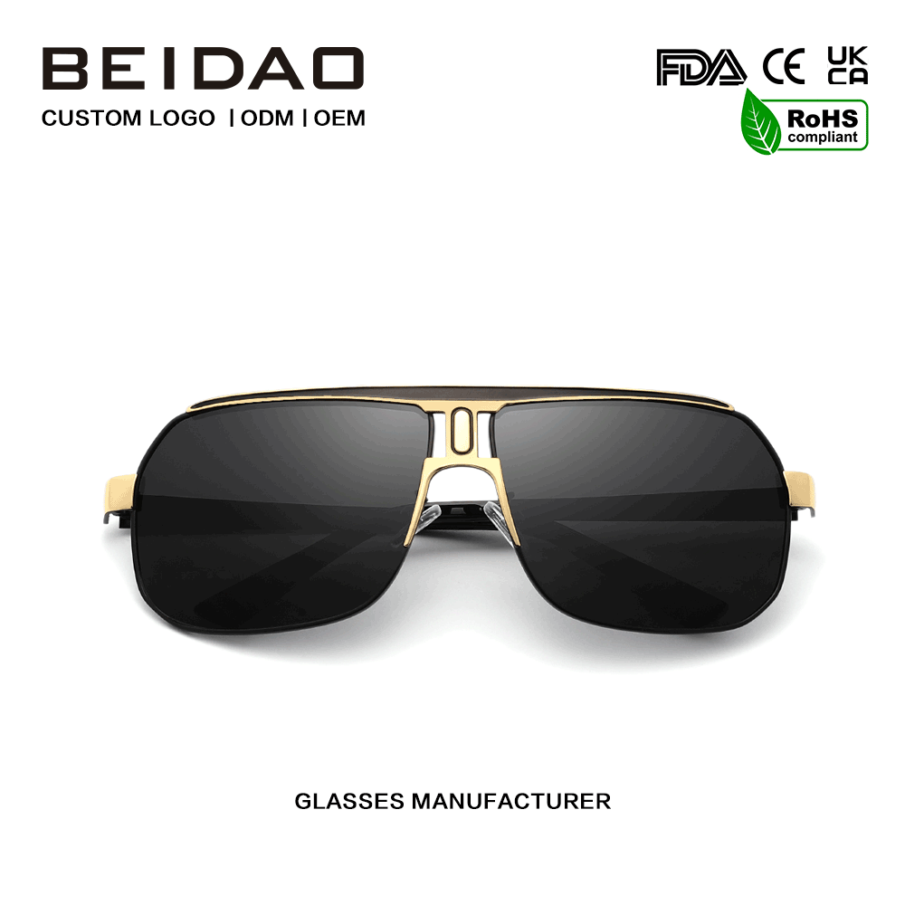 Modern Big Alloy Frame UV400 Protection Sunglasses
