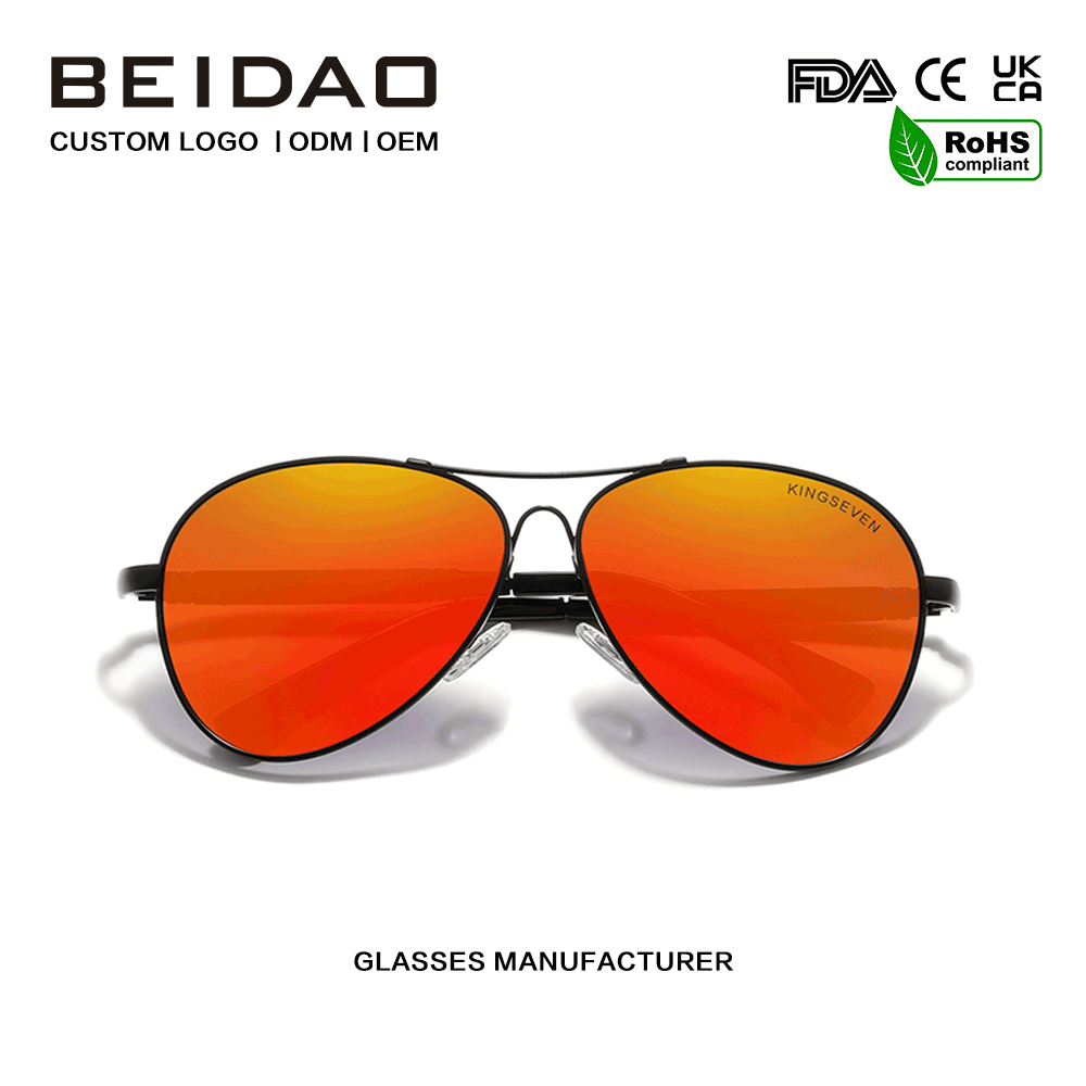 Modern Polarized Red Lens Alloy Frame Driving Sunglasses