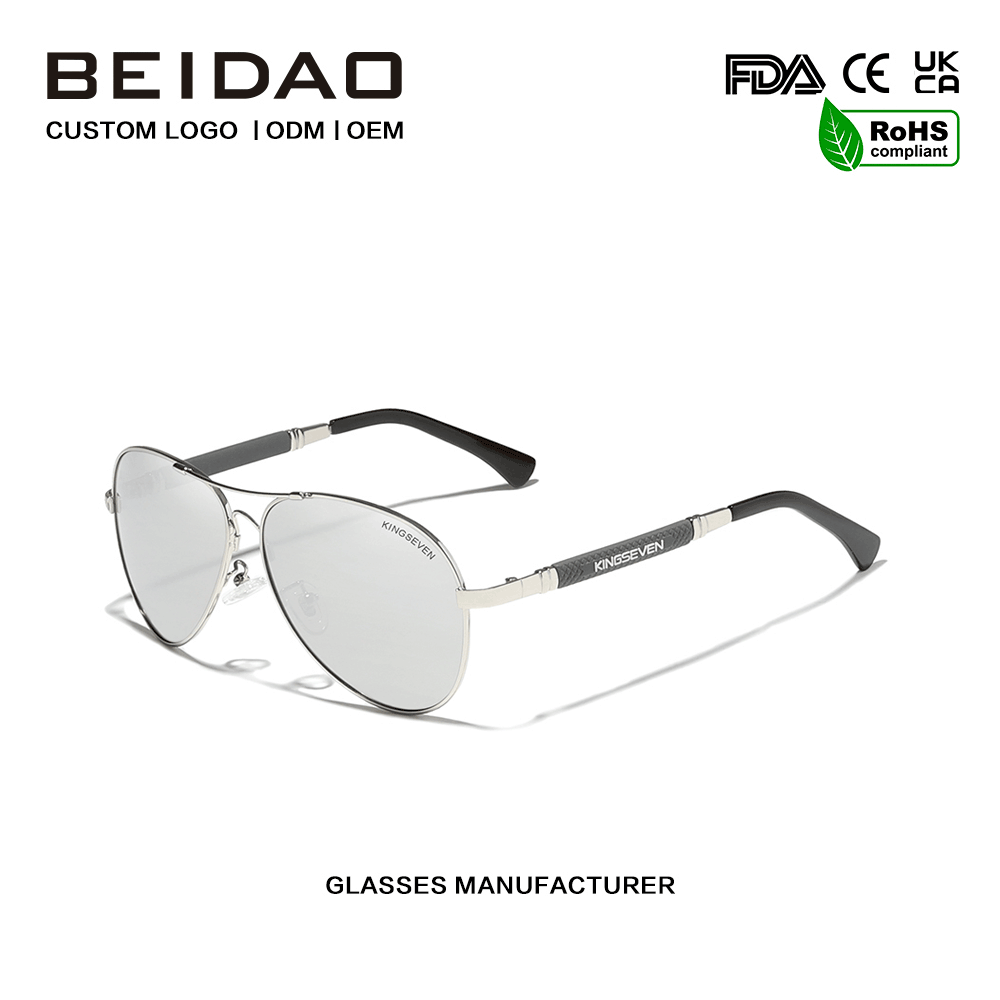 Modern Polarized Silver Lens Alloy Frame Driving Sunglasses