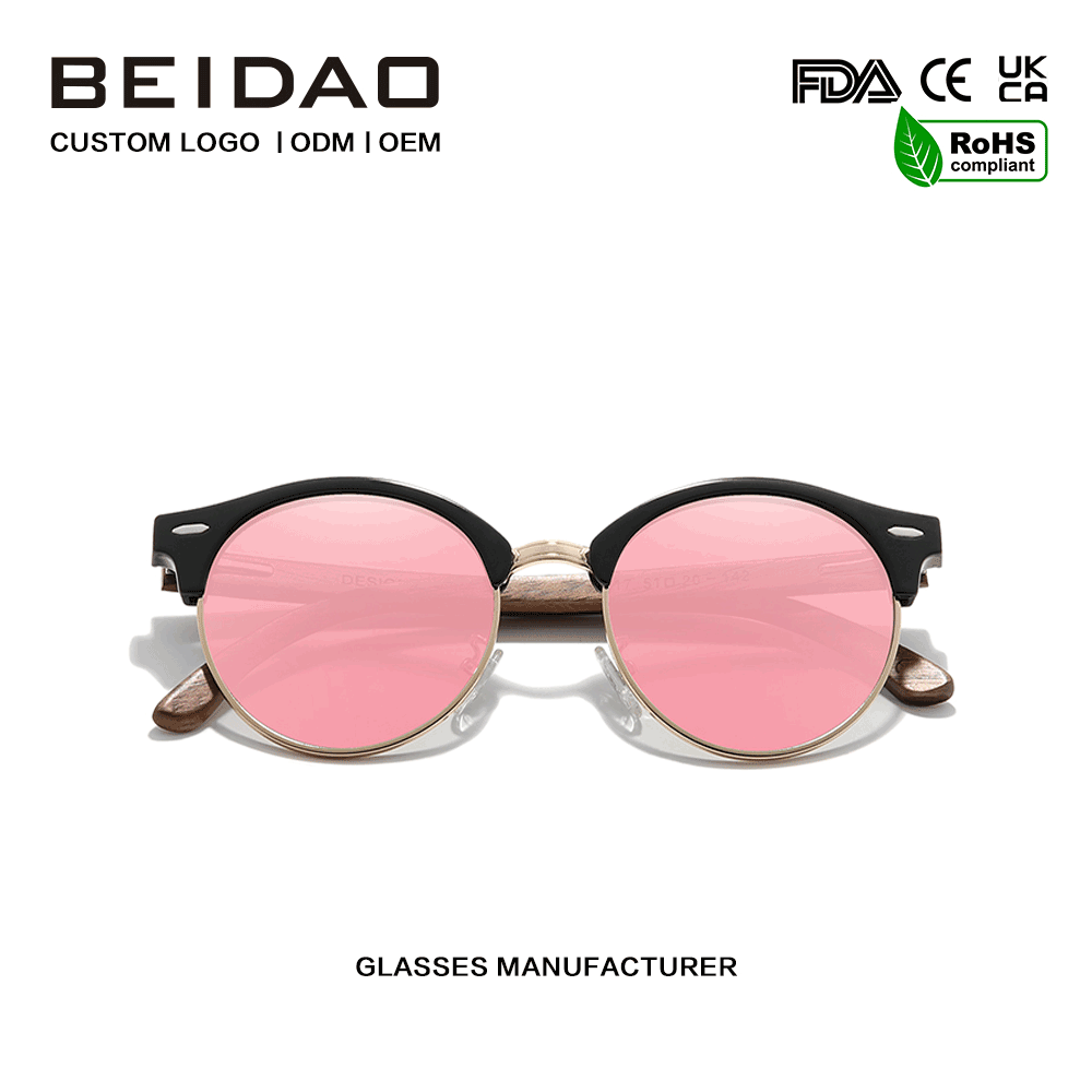 Modern Walnut Wooden UV400 Protection Sunglasses Driving