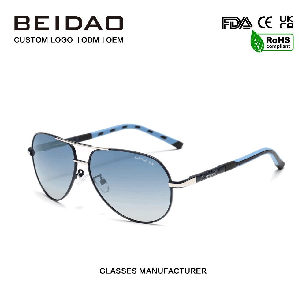 New Designer Gradient Alloy Frame UV400 Fashion Sunglasses