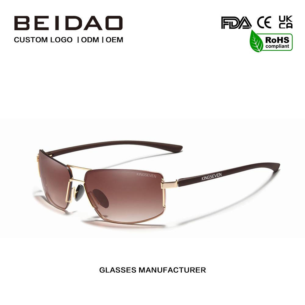 Unisex Vintage Square Aluminum Polarized Sunglasses