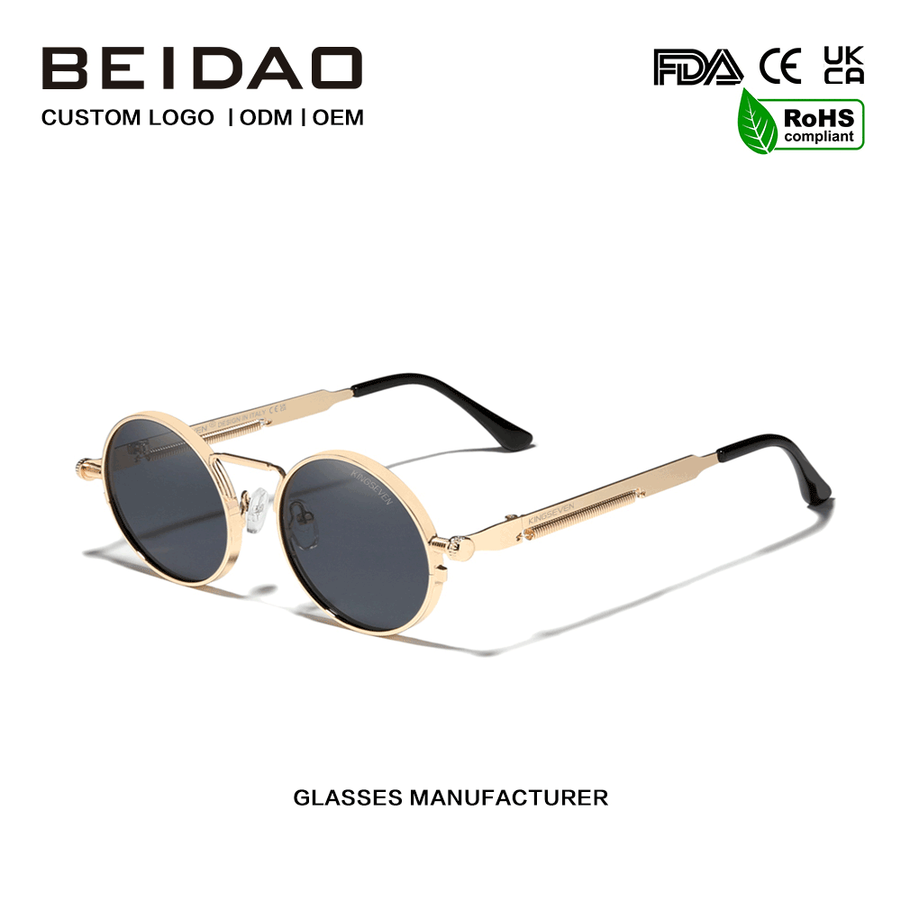 Vintage Steampunk Polarized Vintage Metal Sunglasses