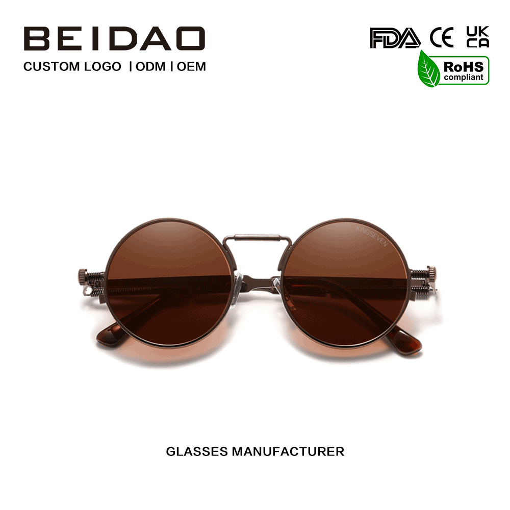Vintage Steampunk Polarized Vintage Metal Sunglasses for Men